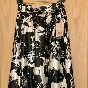 Black and White Floral Maxi Skirt